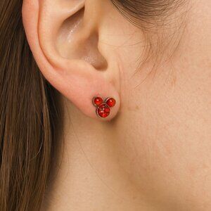 FREE WITH PURCHASE Mickey Mouse Stud Earrings Red July Birthstone Ruby